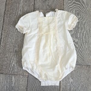 Miranda Vintage Cream Baby Romper | 12M